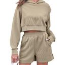 Lounge Fazortev Womens 2 Piece Outfits Cropped Hoodie Sweatshirt  Shorts Casual Photo 0