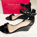 Kelly & Katie  Tamra Black Wedge Sandals Ankle Strap Heels Women’s Size 9 Photo 4