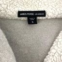 James Perse  Double Breasted Shrunken Sherpa Fleece Jacket Cream Size 3 Large Photo 9