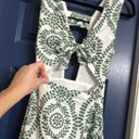 ZARA WOMAN’S CUTWORK EMBROIDERY DRESS WITH KNOT WHITE GREEN XS NWOT Photo 3