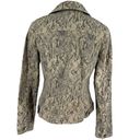 Christopher & Banks Snakeskin Print Jean Jacket Cream Gray Size Medium Photo 3