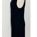 Vince  Ribbed Knit Fitted Pencil Midi Dress Sleeveless Scoop Neck Black Large Photo 9