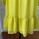 New York And Company  Yellow Off Shoulder Dress NWT L Photo 3