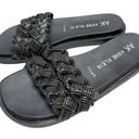 Anne Klein  Sandals Women 6 Black Journi Rhinestone Embellished Flat Slides Photo 0