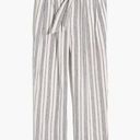 Madewell  Linen-Cotton Paperbag Pants in Dark Baltic Stripe Size 8 EUC Photo 4