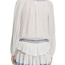 Surf Gypsy  Embroidered Tunic Swim Cover-Up Dress SMALL White Blue V-neck NEW Photo 2