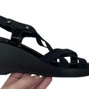 Ralph Lauren Women’s 10 Patent Leather Black Sandals Stretch Sling Stap Wedges Photo 6