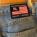Polo  Ralph Lauren Jeans Flare Vintage 90s Y2K Flag Logo Light Size 12 12x31 Photo 6