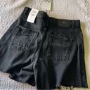 ZARA  Hi Rise Cut Off Raw Frayed Black Denim Shorts NEW SIZE 8 Photo 2