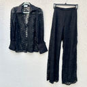 Runaway Mae Floral Lace Shirt & Wide Leg Pants Set Black Women's Size XS / US 2 Photo 2