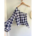 L'Academie | Revolve | The Romantic One Shoulder Top Gingham Blue White | Sz S Photo 1