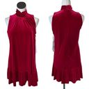 Calvin Klein COPY - NWT  Red Velvet Mock Neck Tired Dress SZ-6 Photo 1