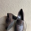 St. John’s Bay  Brown leather chunky platform heeled pumps loafers mules heels (size 6.5) Photo 2