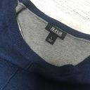 a.n.a Crewneck Navy Gray Color-block hi-lo Sweater Photo 2