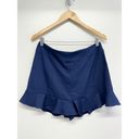 AQUA  Shorts Womens Size Large Navy Blue High Waist Ruffled NEW Photo 4