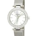 Laura Ashley NEW  WATCH Ladies Silver TBar Crystal Bezel Mesh Band Buckle Strap Photo 7