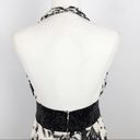 Carmen Marc Valvo  Pleated Cocktail Party Halter Dress Black White Beaded Size 4 Photo 7