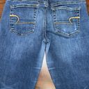 American Eagle Kick Boot Dark Wash Super Stretch Denim Jeans Size 10 Short Photo 4