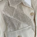 Polo  Ralph Lauren Beaded Embellished Button Down Shirt Cream Western Oxford Size Photo 11