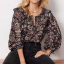 Cleobella  Evereve Jillian Black Paisley Ruffle Collar Button Peasant Top XS NWT Photo 13