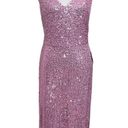 Donna Morgan  Sequin V Neck Spaghetti Strap Midi Dress with High Slit Size 14 New Photo 1