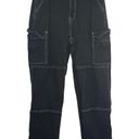 Wild Fable  Super High-Waisted Cargo Baggy Jeans Women's Size 12/31R Black Denim Photo 0