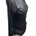 Natori  Sheer and Bunched Bodysuit Black Petite Photo 2