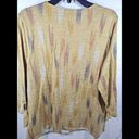 cj banks  Size 1X Mustard Multi Autumn Color Swatch Sweater  3/4 Tie Sleeves Photo 4