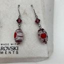 Swavorski Handmade Artisan Glass Floral Pierced Earrings with Swarovski Elements- Set of 2 Photo 1