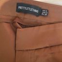 Pretty Little Thing Brown Satin Flare Pants Photo 0