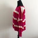 Band of Gypsies  Womens Sweater Medium Pink Stripe Dolman Sleeve Oversized NWT Photo 3