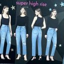 Simple Society NWT  Super High Rise Straight Studded Button Fly Distressed Denim Photo 9