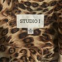 Studio I Leopard Print Coverup Cardigan Kimono Size 16 Semi Sheer Swimsuit Cover Black Photo 5