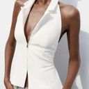 ZARA White Open Back Halter Top Photo 1