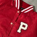 Pretty Little Thing Red Cropped Bomber Racer Jacket Photo 3