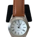 PCA Silver Tone Roman Dial Womens Watch Brown Straps Quartz Mvmt 33mm Case Photo 4