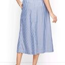 Talbots  Stripe Button Front Pleated Midi Skirt Size 12 NWT $99 Photo 1