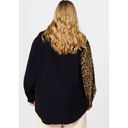 Missguided  Womens Plus Size Leopard Oversized Denim Shirt Black Size 16 NWT Photo 3