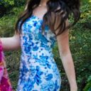 Blue Floral Prom / Formal Dress Photo 3