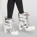 Christian Louboutin  Oriona Lug Puffer Boots 100 in Silver Photo 1