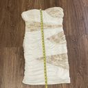 City Triangles Bodycon Strapless Ruffled Dress Gold White size XL Photo 8