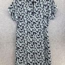 Caslon Calson Women's Shift Dress Size Small Blue Palm Fronds Cuffed Short Sleeve Photo 1