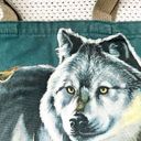 Yellowstone Vintage 90s Full Hunting Wolf In Leaves Green Canvas Souvenir Tote Photo 1