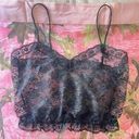 coquette y2k black lace mesh cami crop top Photo 0