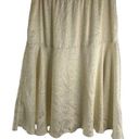 Source Unknown Vintage Made in USA Maxi Slip Skirt Cream Tiered Floral Size LG/XL (Waist 33-24) Photo 0