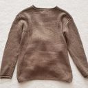 Love + Harmony Brown Twisted Pom Pom Tie Neck Sweater Photo 1