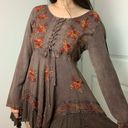 Sacred Threads  Boho Asymmetric Earthy Embroidered Dress Size Small - Medium Photo 10