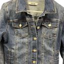 Refuge  Stretch Denim Button Up 4 Pocket Blue Jean Jacket Womens Medium Photo 2