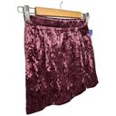 Abound New Nordstrom  Crushed Velvet Velour Mini Retro 90s Y2K Skirt Burgundy XS Photo 6