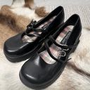 Lower East Side  black Mary Jane platform chunky wedge shoes sz 8.5 double strap Photo 0